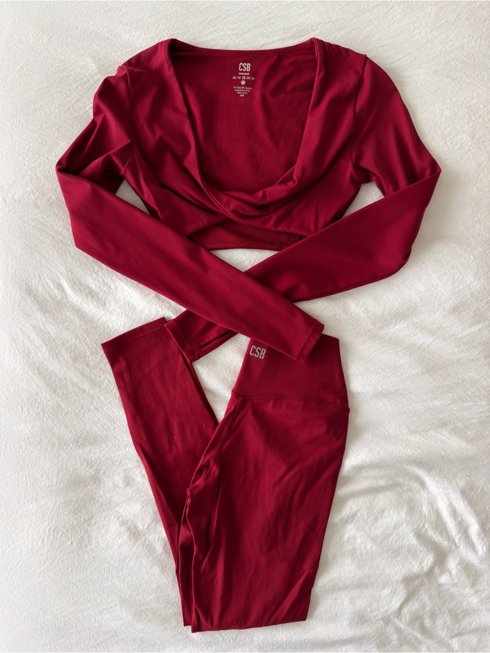 CSB Cherry Set - Fade Sierra Long Sleeve Crop & Freedom Leggings